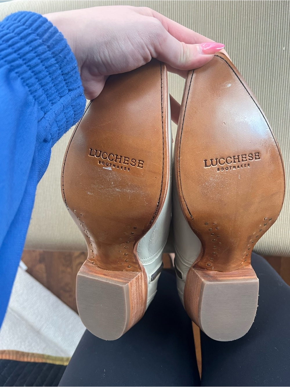 Lucchese April boots in cream - Picture 4 of 6